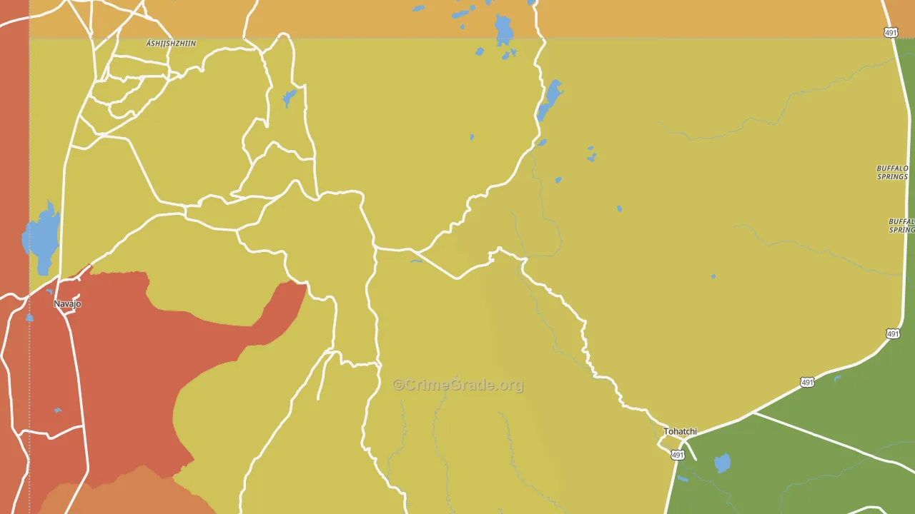 Tohatchi, NM Map of Vandalism Rates