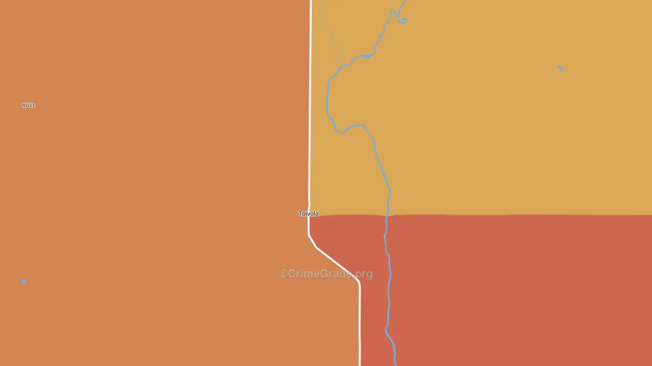 Toivola, MN Map of Vandalism Rates