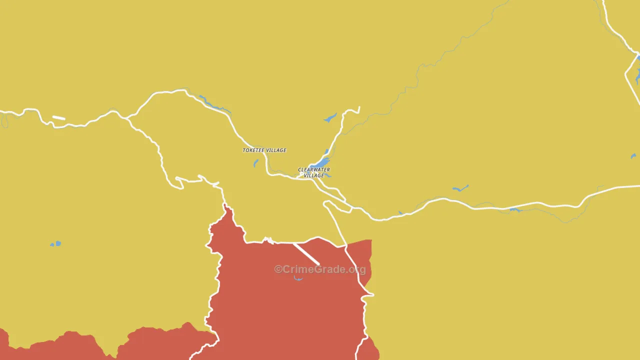 Toketee Falls, OR Map of Vandalism Rates