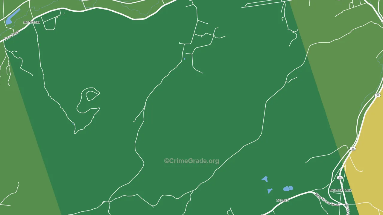 Toland, PA Map of Vandalism Rates
