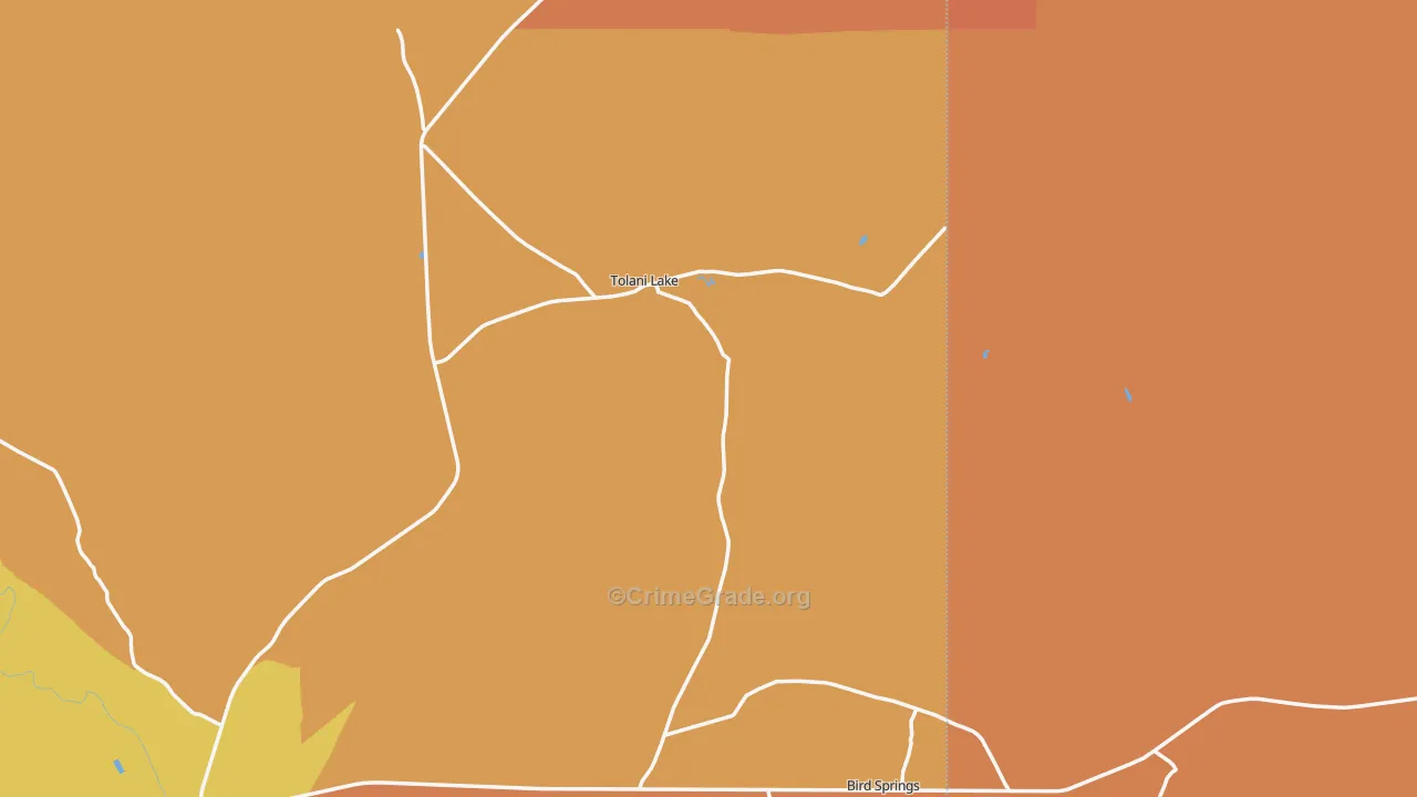 Tolani Lake, AZ Map of Vandalism Rates