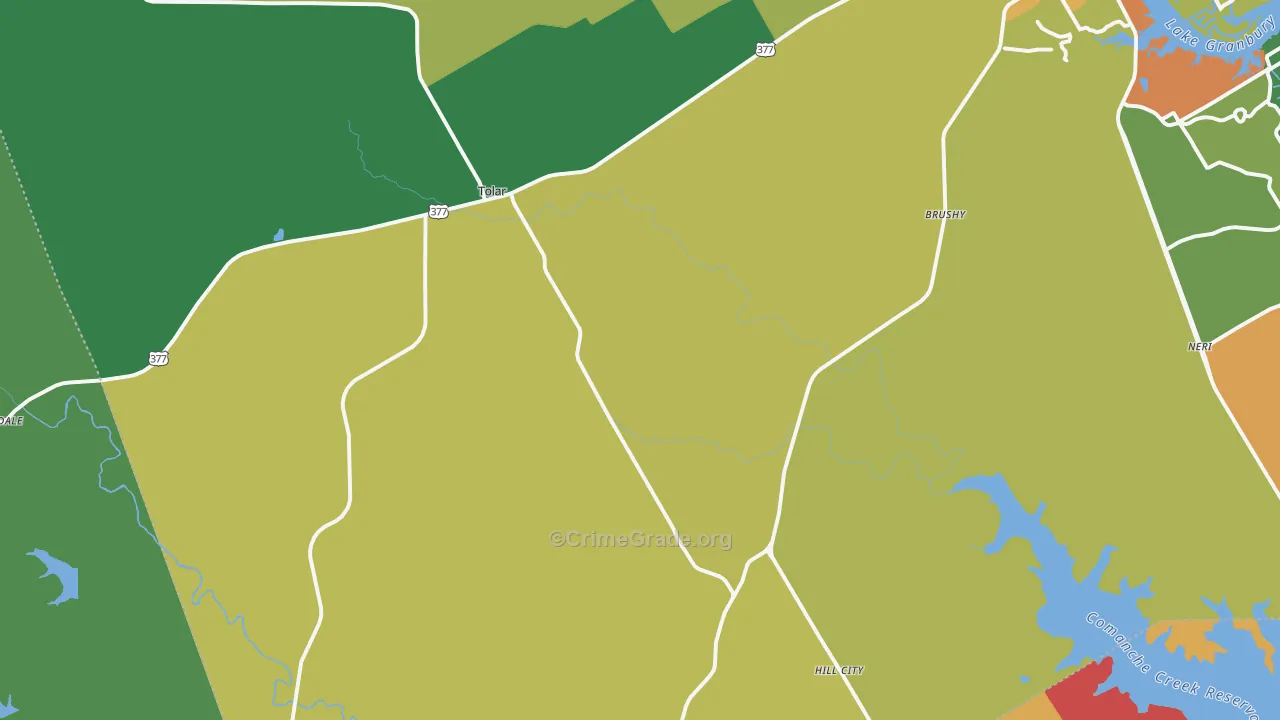 Tolar, TX Map of Vandalism Rates
