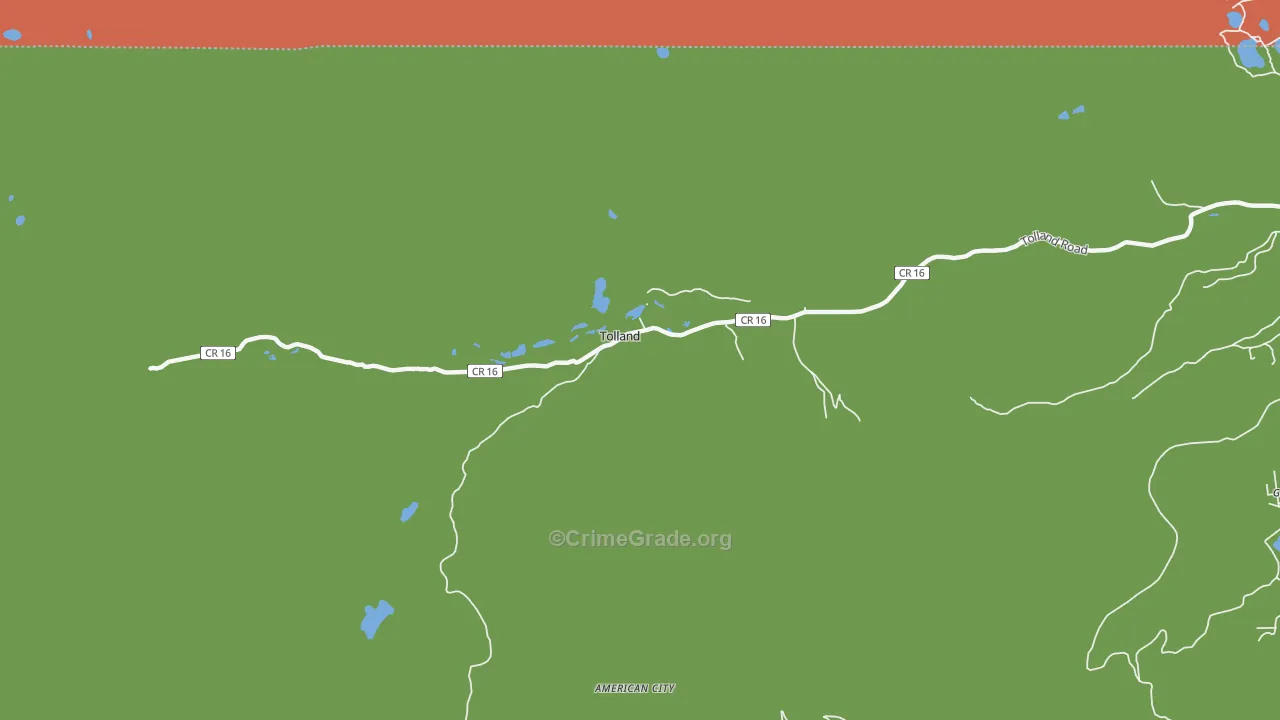 Tolland, CO Map of Vandalism Rates