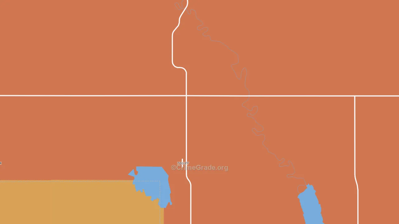 Tolley, ND Map of Vandalism Rates