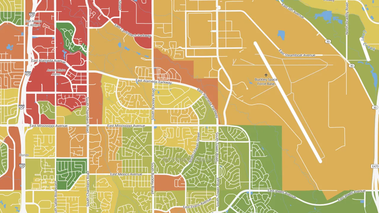 Tollgate Overlook, Aurora, CO Map of Vandalism Rates