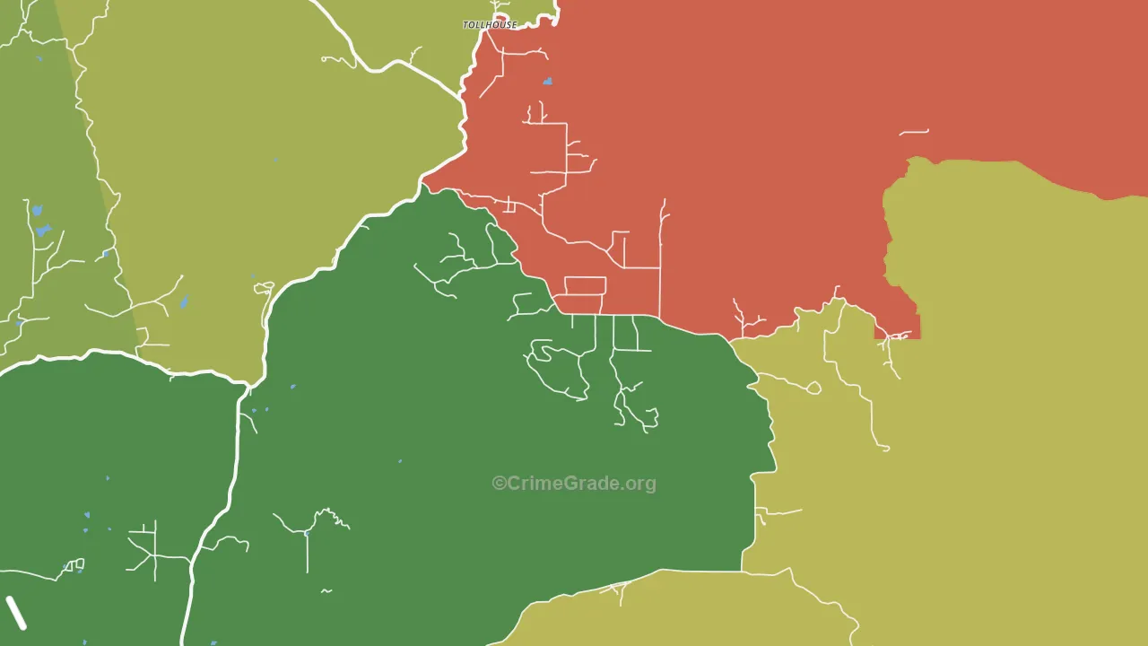 Tollhouse, CA Map of Vandalism Rates