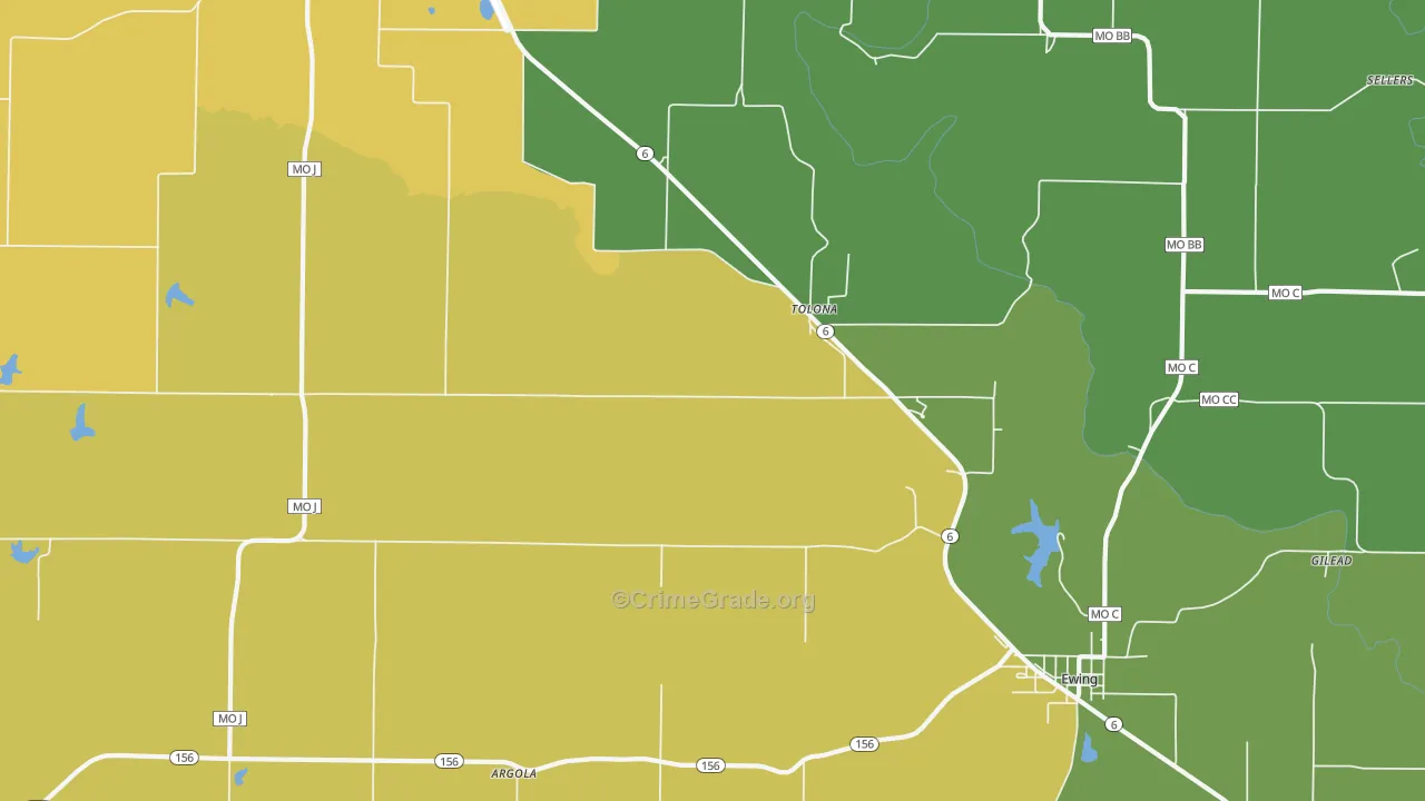 Tolona, MO Map of Vandalism Rates