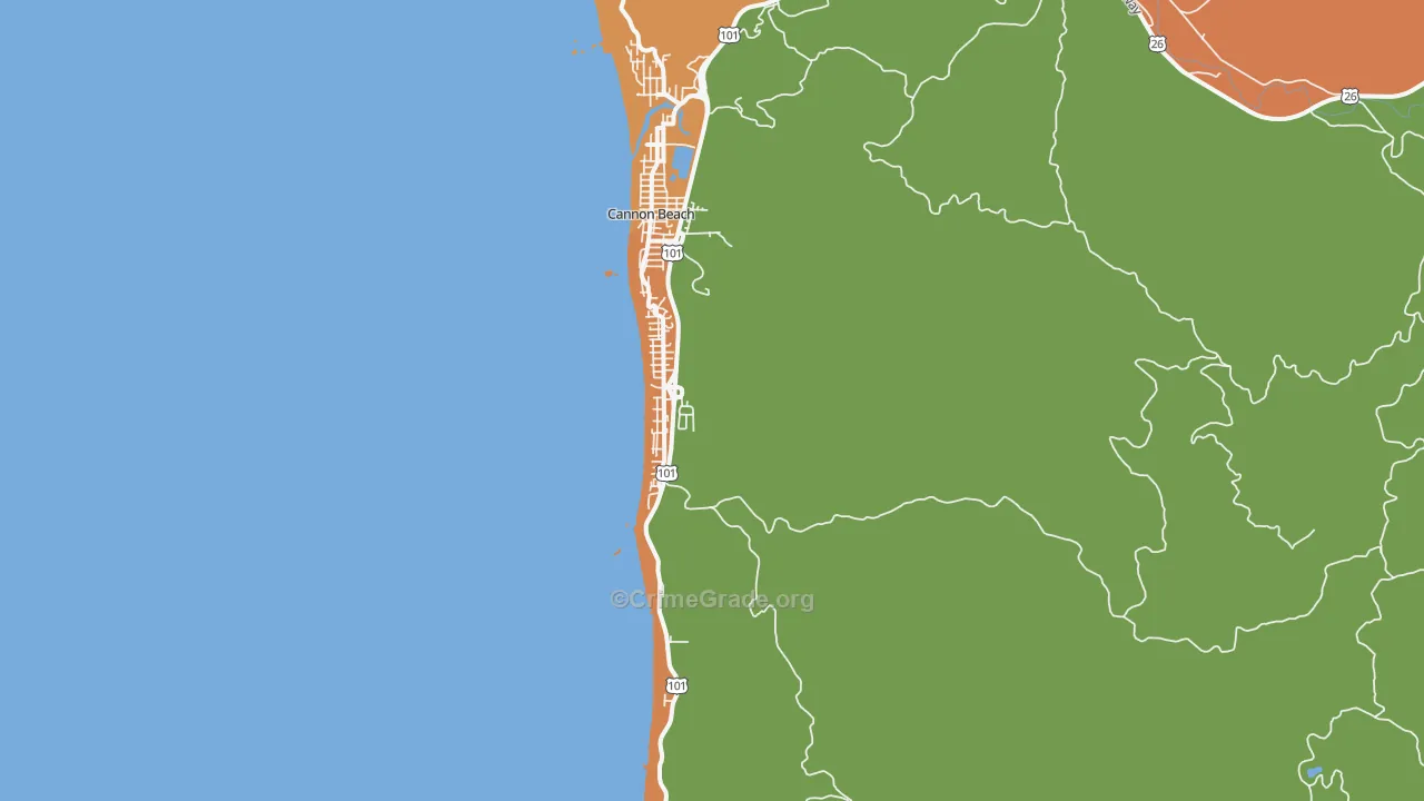 Tolovana Park, OR Map of Vandalism Rates