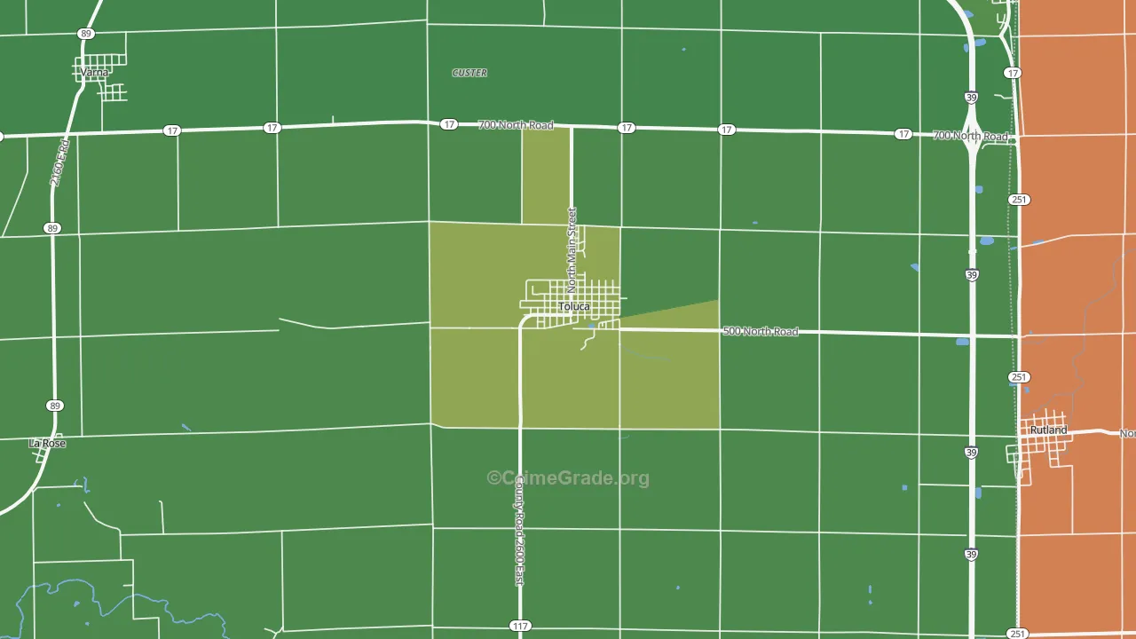 Toluca, IL Map of Vandalism Rates