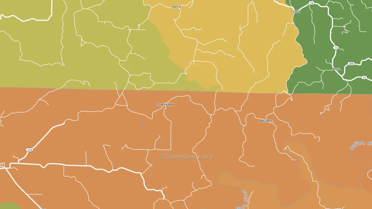 Tomahawk, AR Map of Vandalism Rates