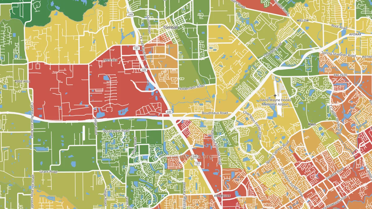 Tomball, TX Map of Vandalism Rates