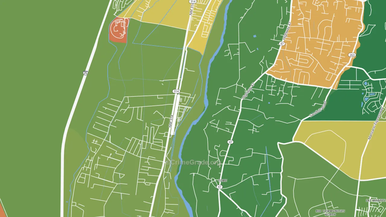 Tome, NM Map of Vandalism Rates