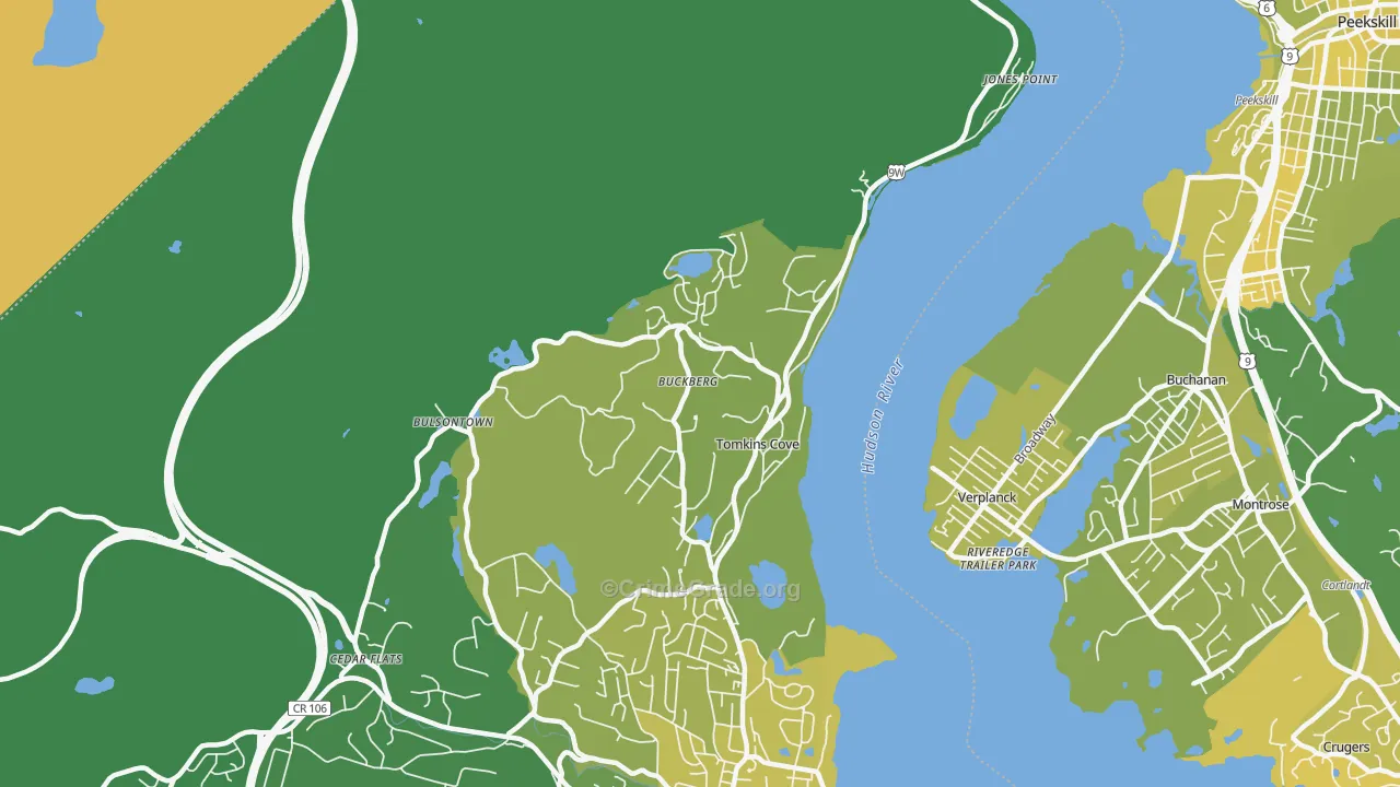 Tomkins Cove, NY Map of Vandalism Rates
