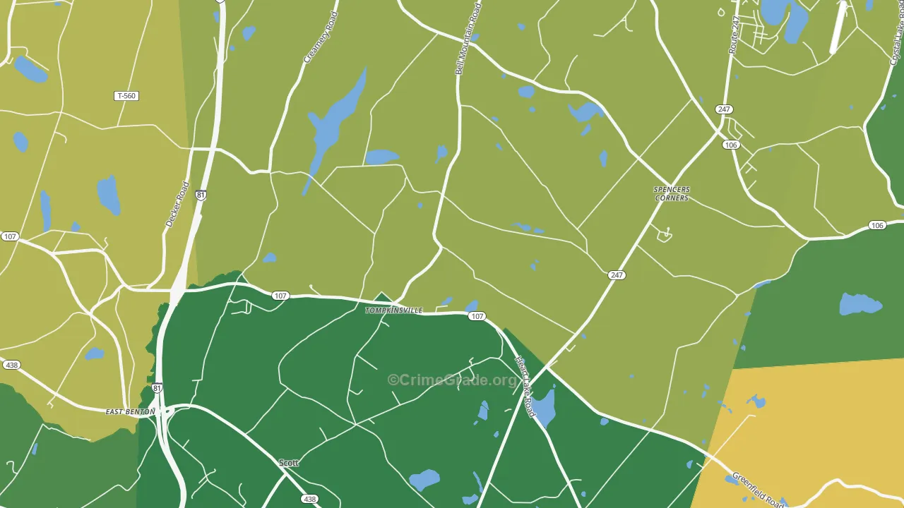 Tompkinsville, PA Map of Vandalism Rates