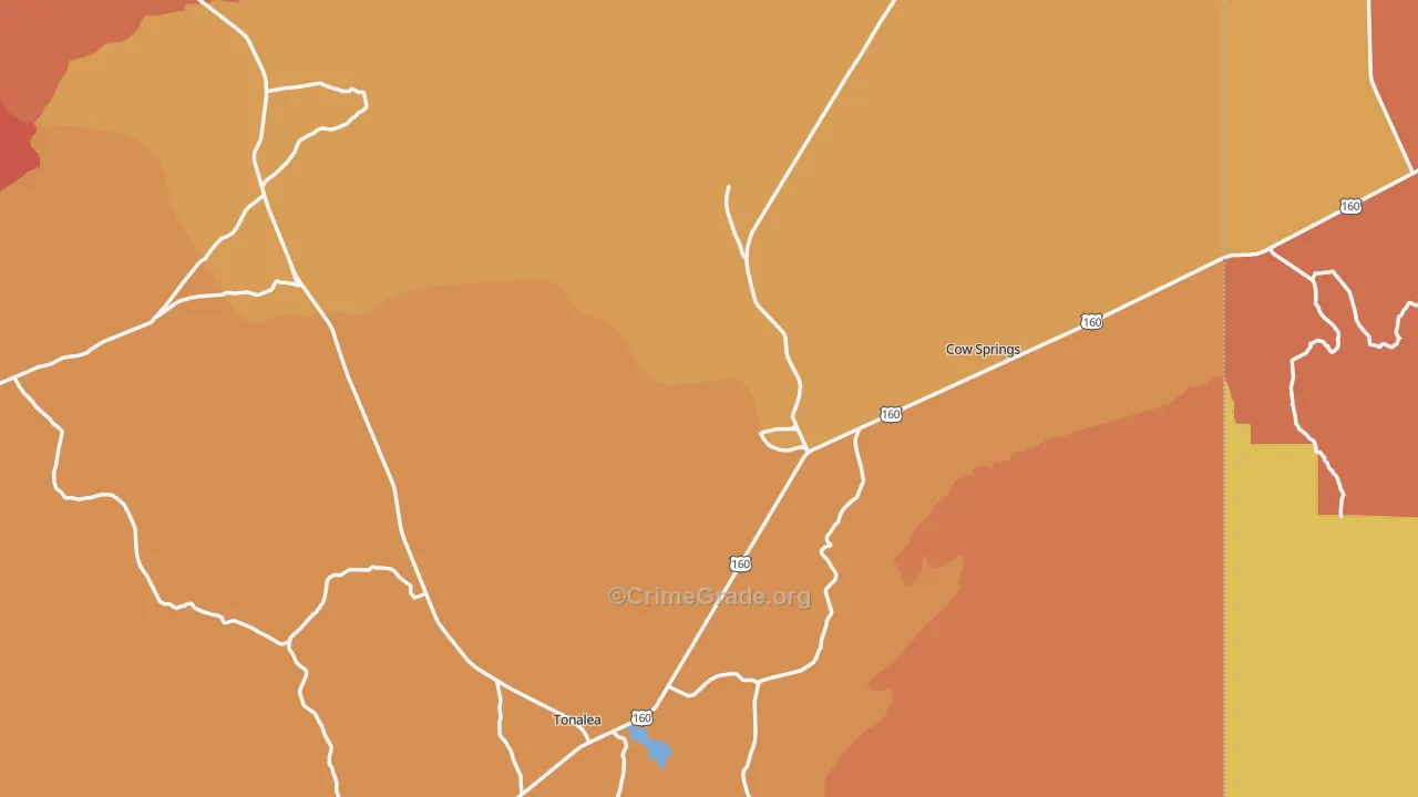 Tonalea, AZ Map of Vandalism Rates