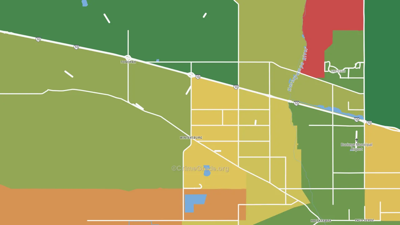 Tonopah, AZ Map of Vandalism Rates