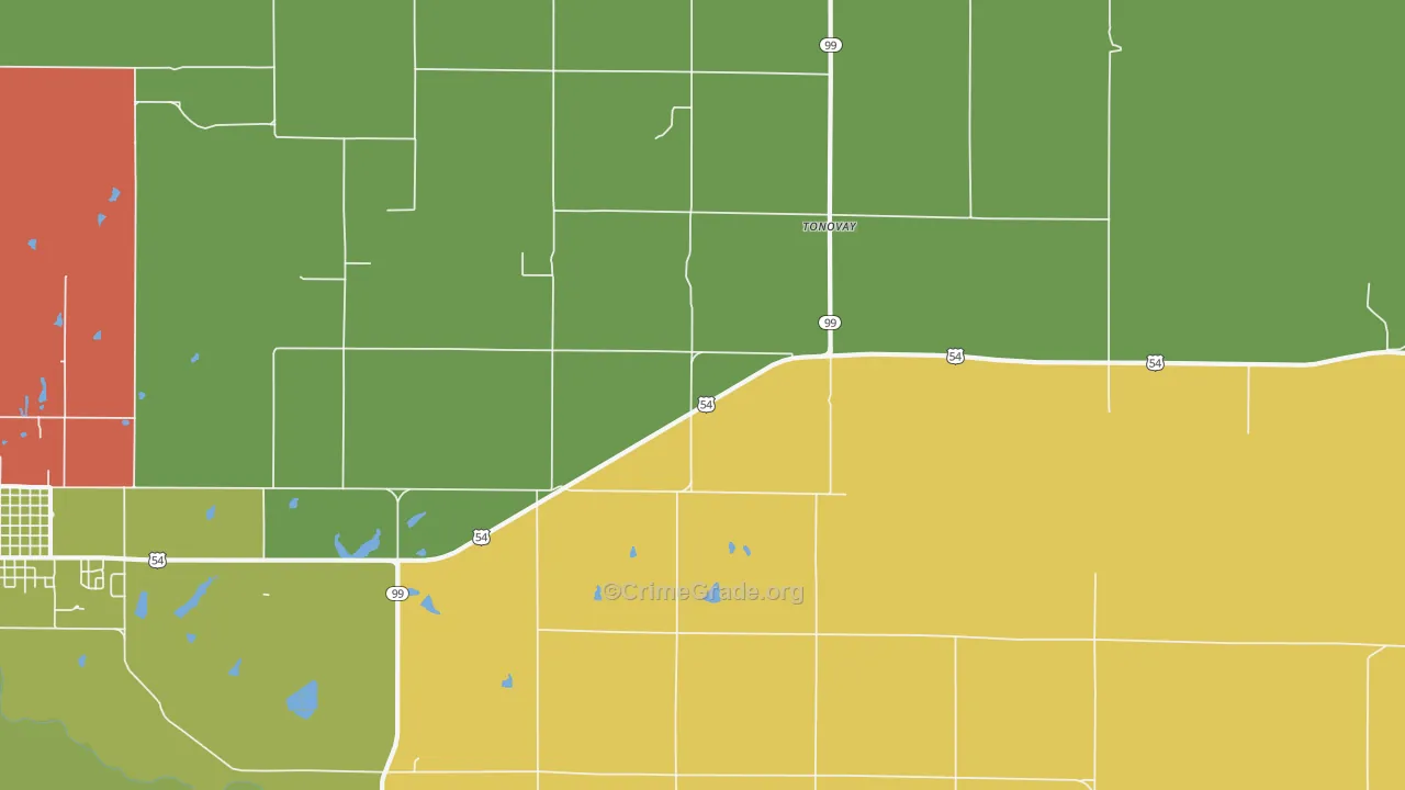 Tonovay, KS Map of Vandalism Rates
