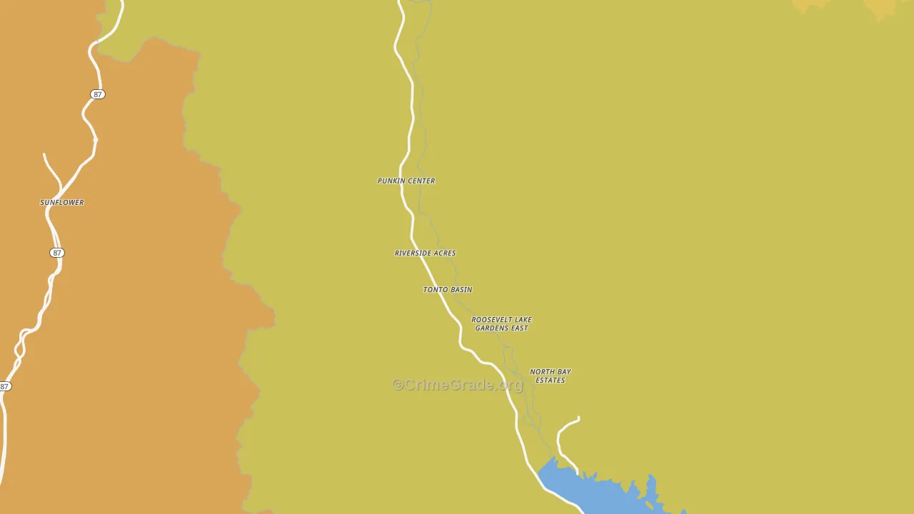 Tonto Basin, AZ Map of Vandalism Rates
