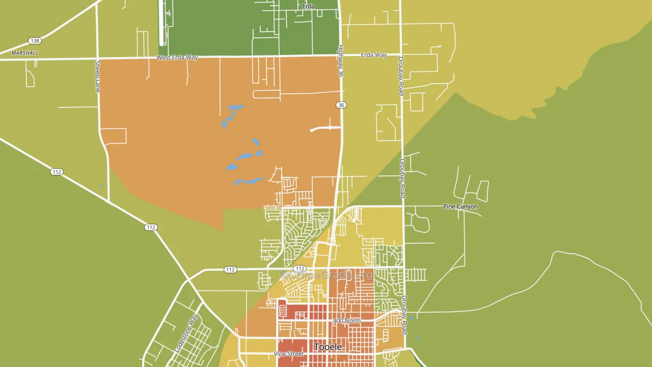 Tooele, UT Map of Vandalism Rates