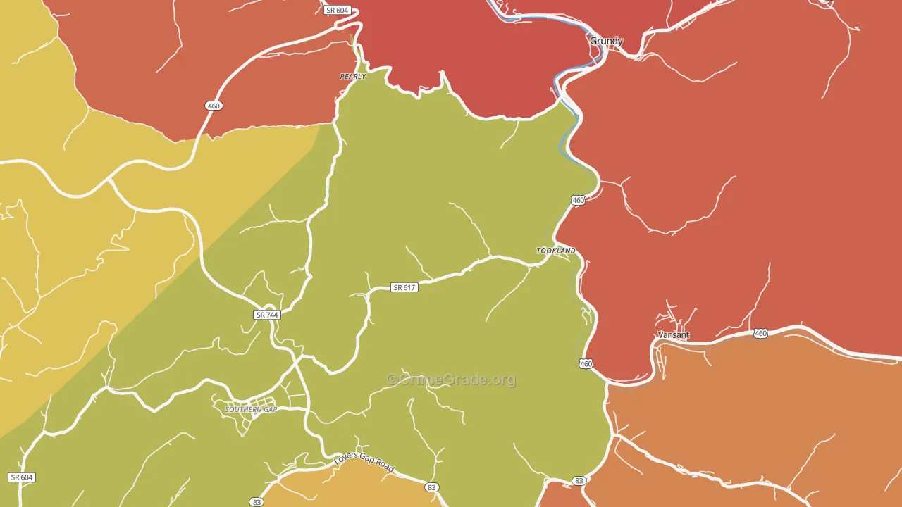 Tookland, VA Map of Vandalism Rates