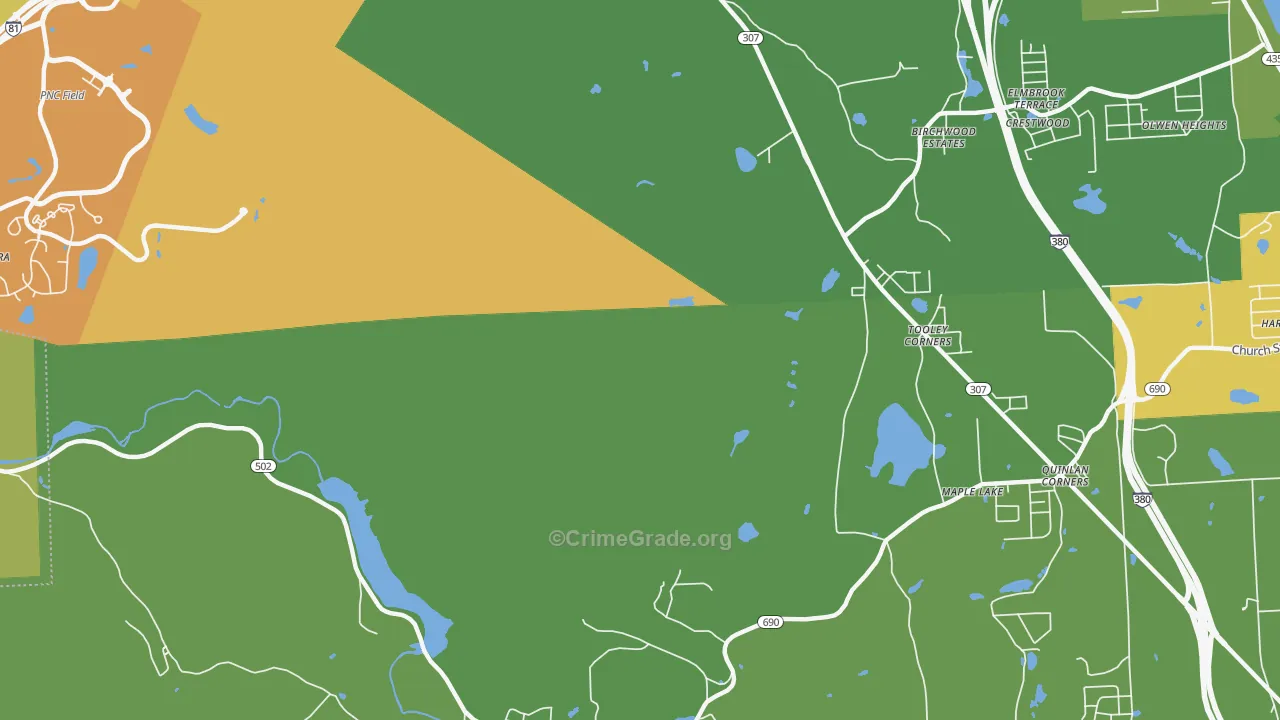 Tooley Corners, PA Map of Vandalism Rates