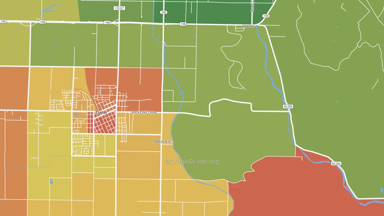 Toolville, CA Map of Vandalism Rates