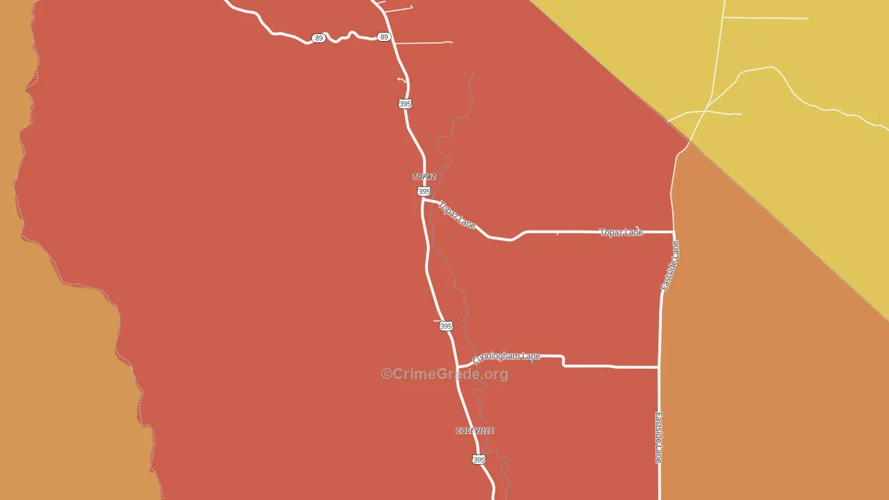 Topaz, CA Map of Vandalism Rates