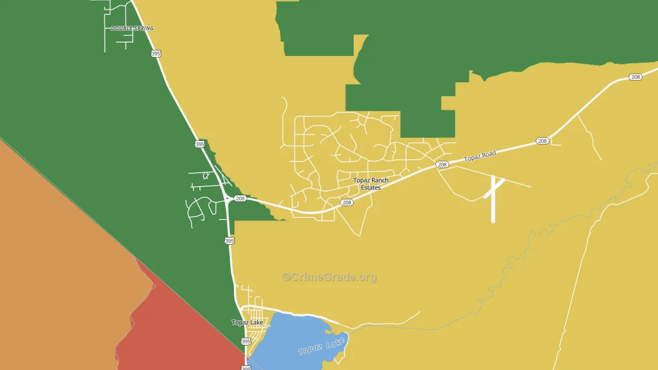 Topaz Lake, NV Map of Vandalism Rates
