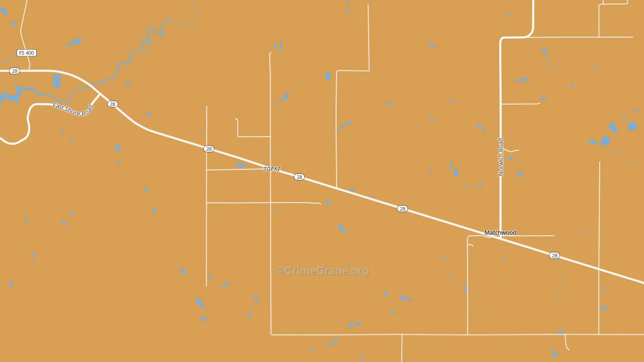 Topaz, MI Map of Vandalism Rates
