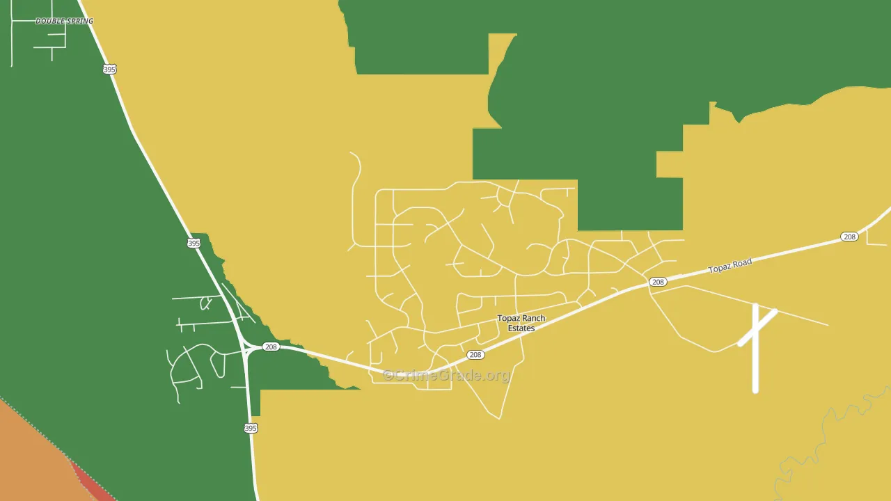 Topaz Ranch Estates, NV Map of Vandalism Rates