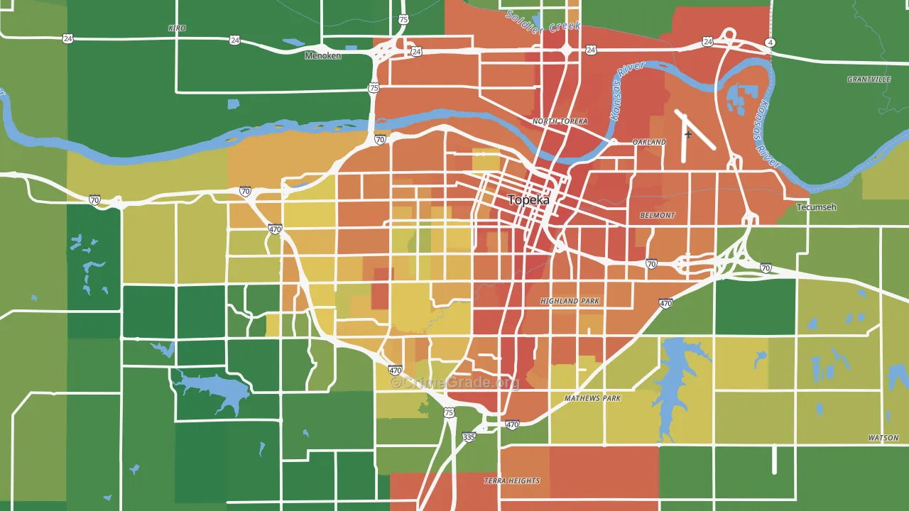 Topeka, KS Map of Vandalism Rates