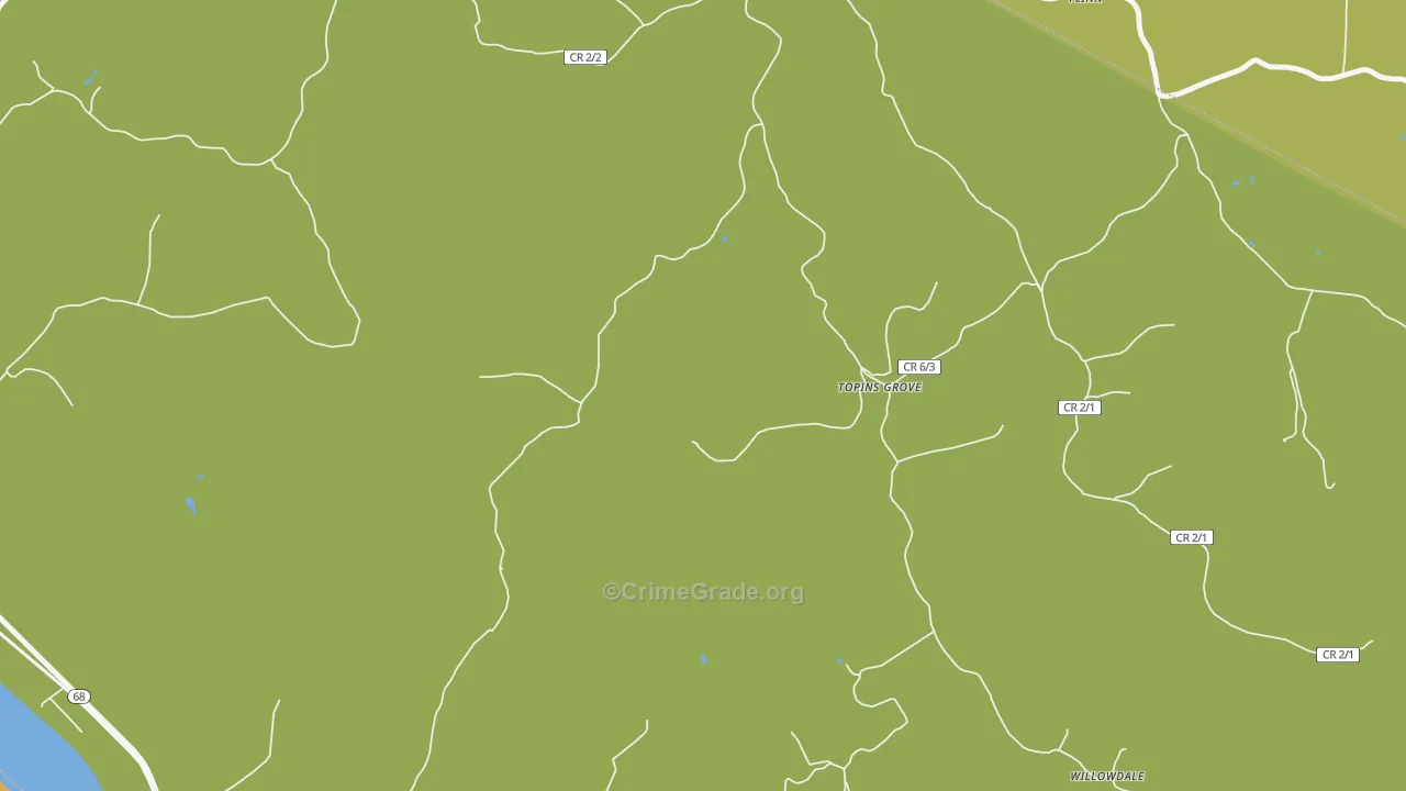 Topins Grove, WV Map of Vandalism Rates