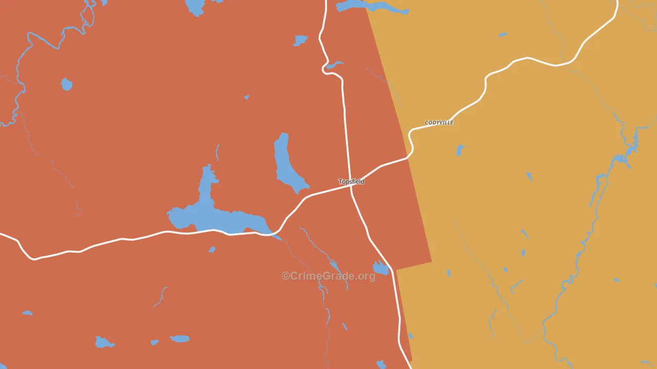 Topsfield, ME Map of Vandalism Rates
