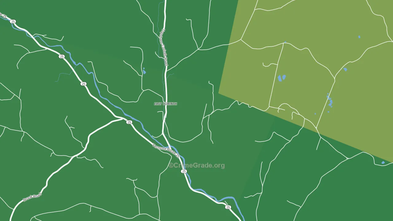 Topsham Four Corners, VT Map of Vandalism Rates