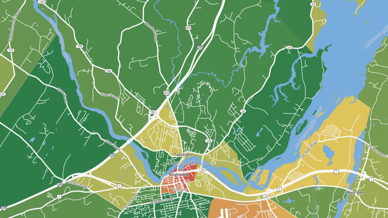 Topsham, ME Map of Vandalism Rates