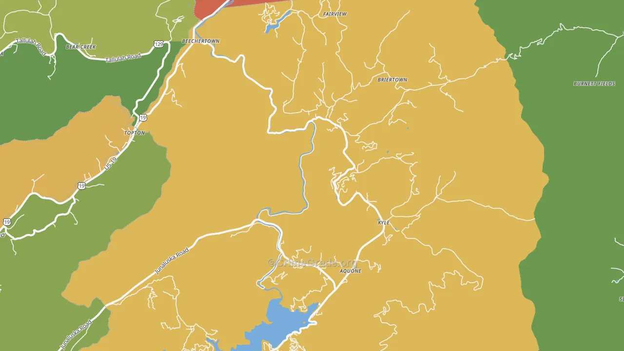 Topton, NC Map of Vandalism Rates