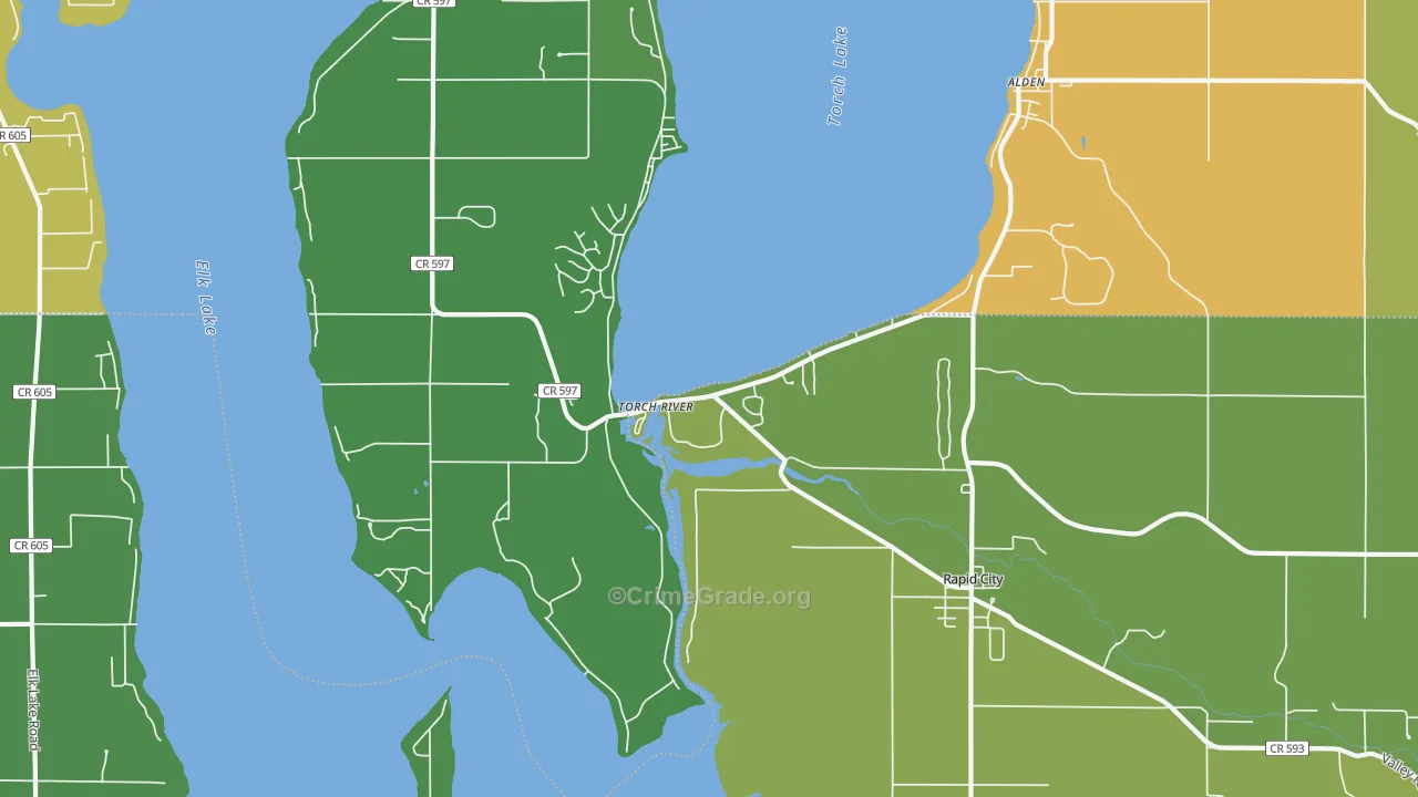 Torch River, MI Map of Vandalism Rates