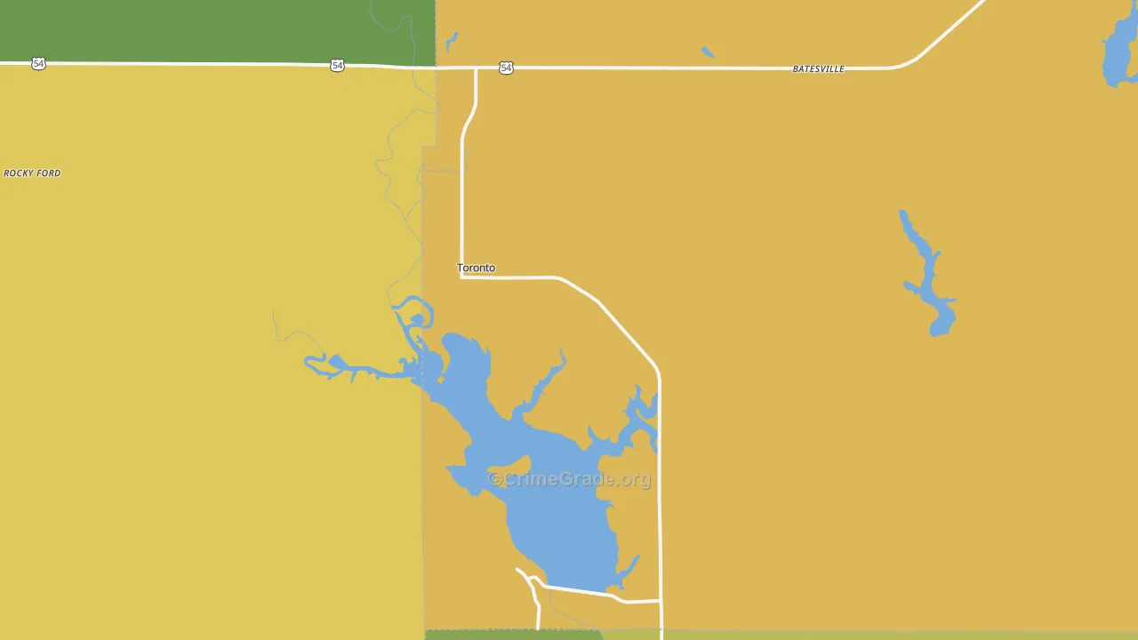 Toronto, KS Map of Vandalism Rates