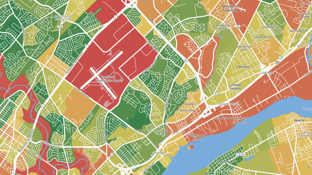 Torresdale, Philadelphia, PA Map of Vandalism Rates