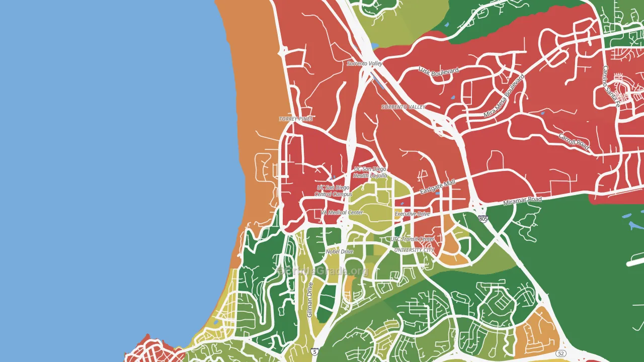 Torrey Pines, San Diego, CA Map of Vandalism Rates