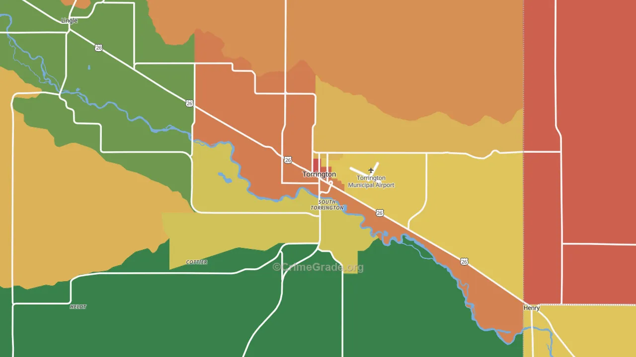 Torrington, WY Map of Vandalism Rates