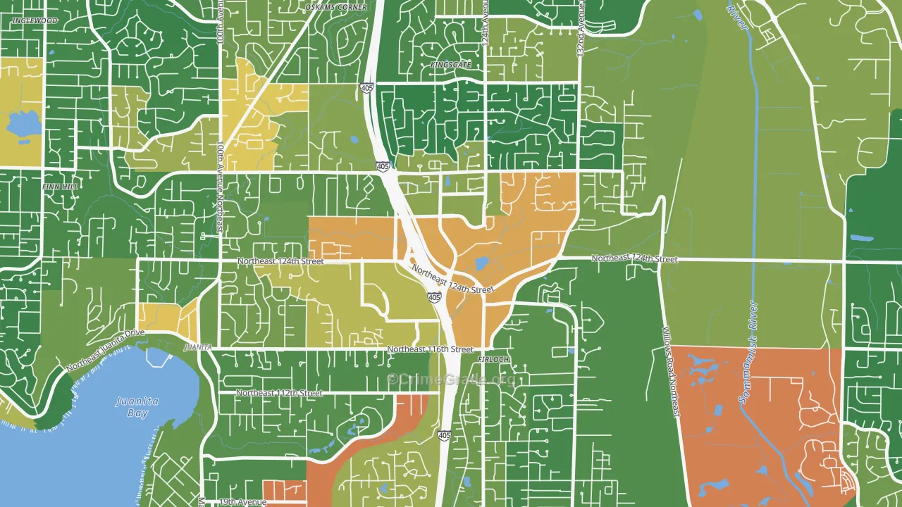 Totem Lake, Kirkland, WA Map of Vandalism Rates