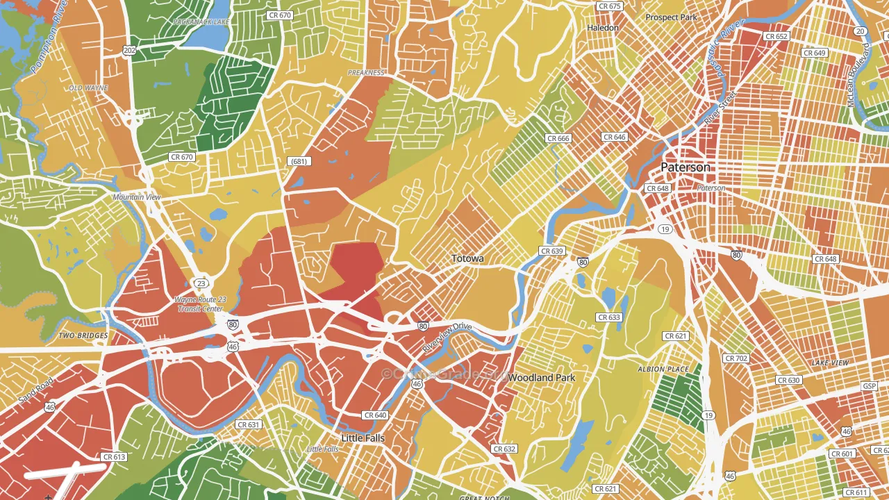 Totowa, NJ Map of Vandalism Rates