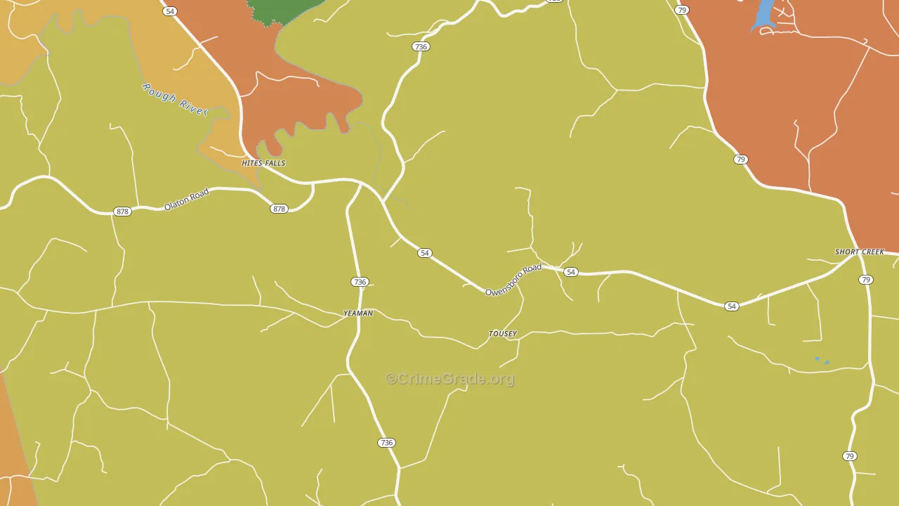 Tousey, KY Map of Vandalism Rates
