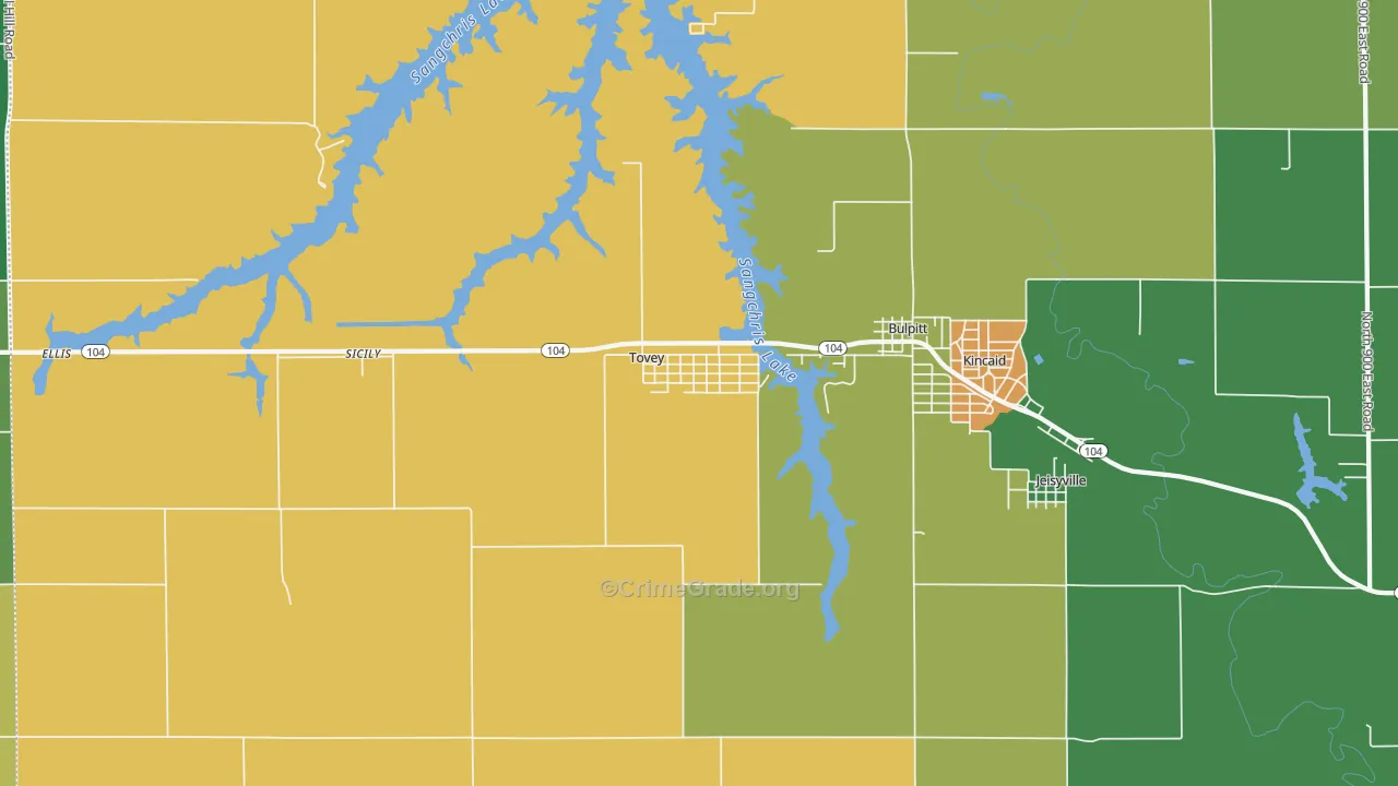 Tovey, IL Map of Vandalism Rates