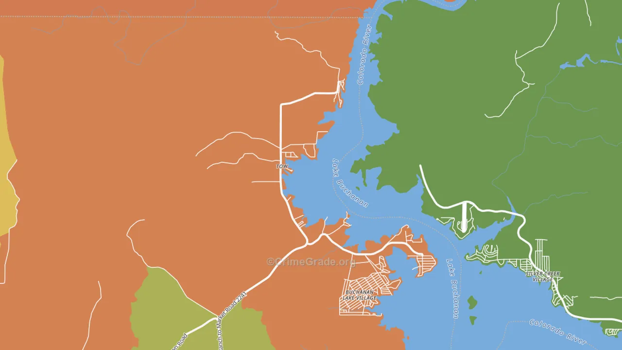 Tow, TX Map of Vandalism Rates
