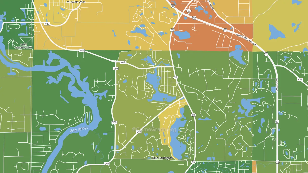 Tower Lakes, IL Map of Vandalism Rates