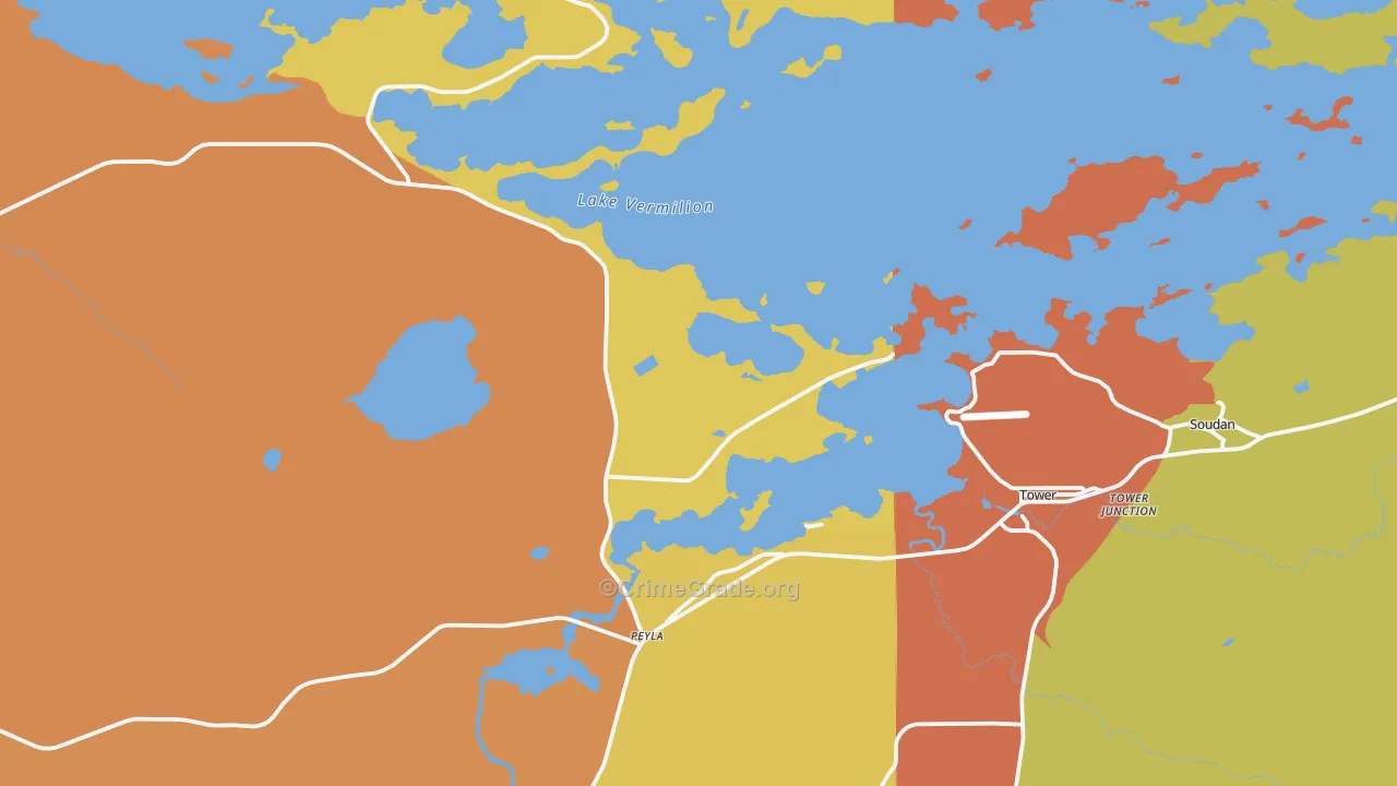 Tower, MN Map of Vandalism Rates