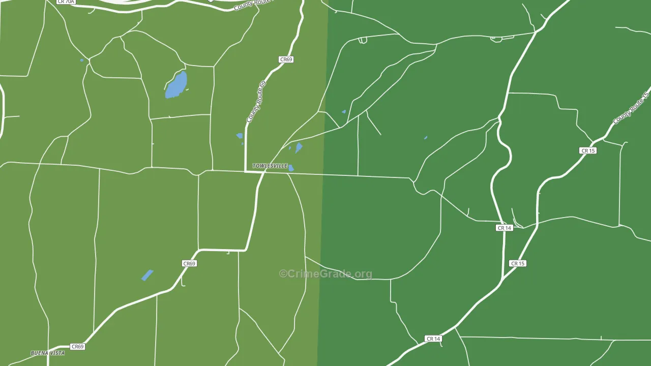 Towlesville, NY Map of Vandalism Rates