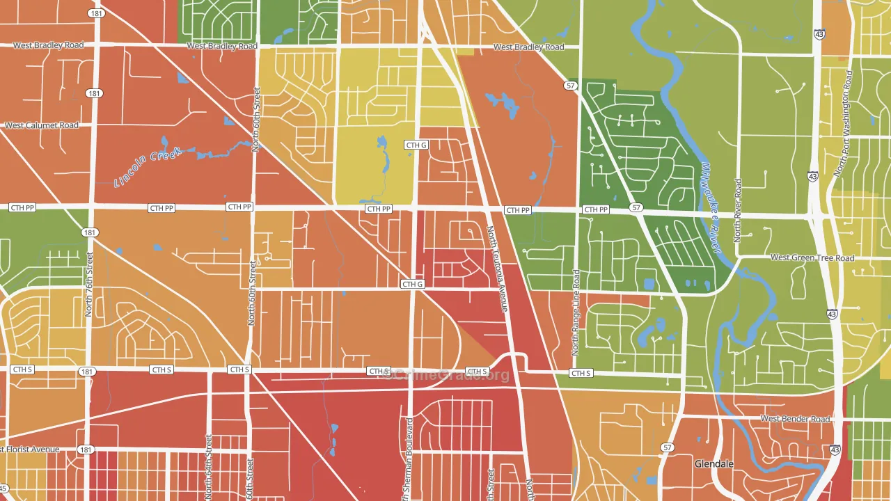 Town and Country Manor, Milwaukee, WI Map of Vandalism Rates